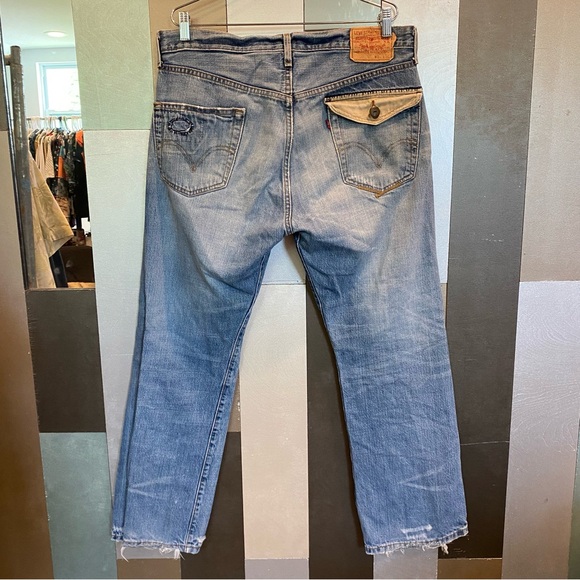 Rare Levi’s 501 Made in Mexico – 36X30 Patchwork Jeans w/ Flap Pocket Button Fly - Picture 2 of 12